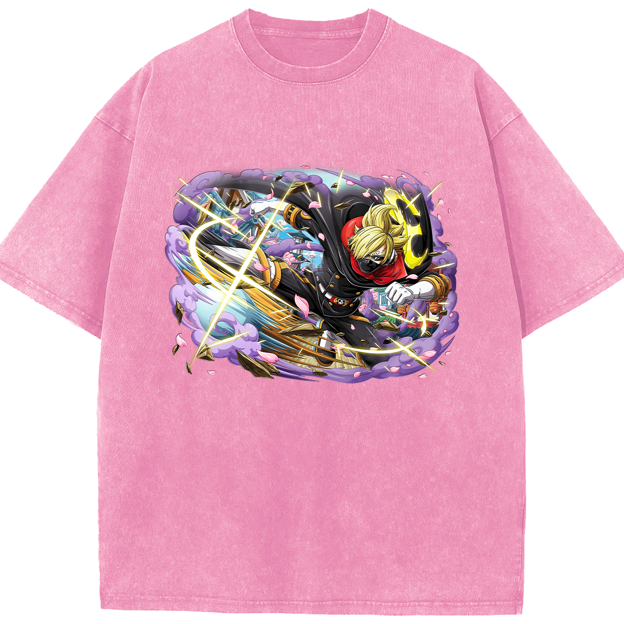 ワンピース サンジ ONE PIECE Sanji 綿100% ヴィンテージ風 半袖Tシャツ（フロントプリント）